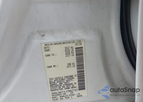 2018 Nissan Altima 2.5 S из США, поврежденный, VIN 1N4AL3AP7JC296732